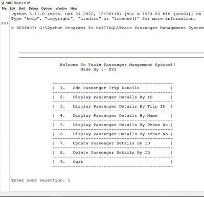 Train Passenger Management System
