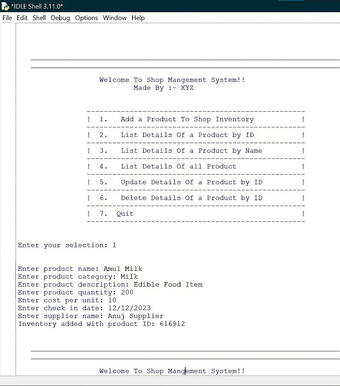 Shop Management System
